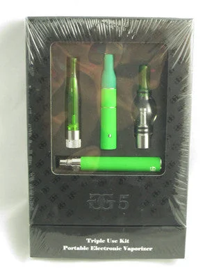 Vibrating rings with fine waves-Gg5 Electronic Vaporizer Kit  Triple Use - Green