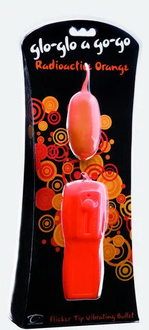 Vibrator beat control-Glo Glo A Go Go Radioactive Orange Flicker Tip Vibrating Bullet