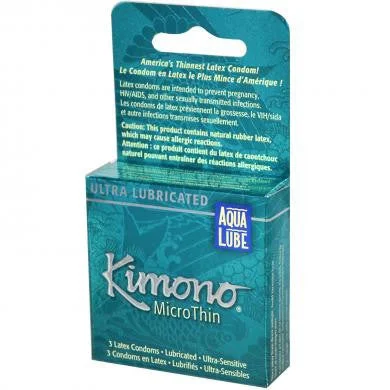 Premium prostate pulse dildos-Kimono Micro Thin Ultra Lubricated Condoms - 3 Pack