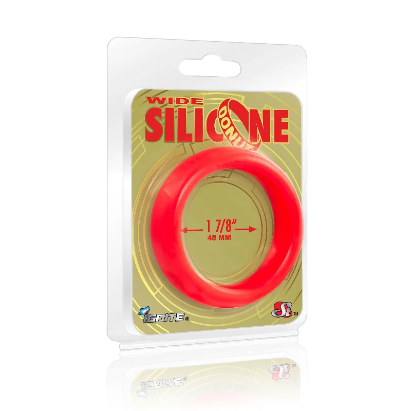 cock ring sink-Si-95139 COCK RING - WIDE SILICONE DONUT - RED (1.88 in/48mm)