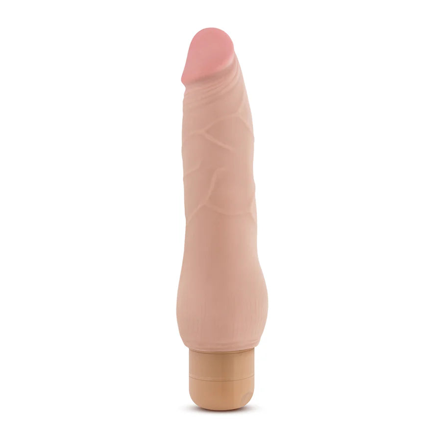 droopy-dildo-Au Naturel Fabien 9” Vibrating Dual-Density Dildo