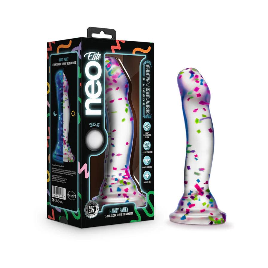 brisk-dildo-Neo Elite Hanky Panky 7.5 in. Glow-in-the-Dark Silicone