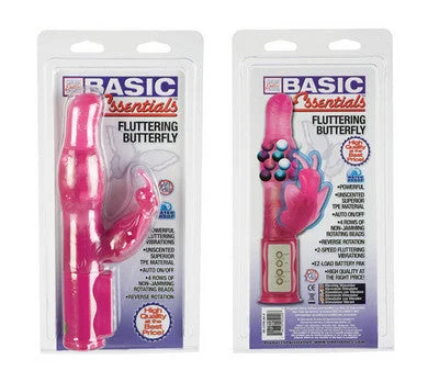 Vibrator sculpted form-Basic Essentials Fluttering Butterfly - Pink