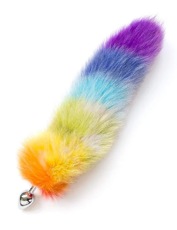 BDSM toy rope grips-Pride Rainbow Foxtail Butt Plug