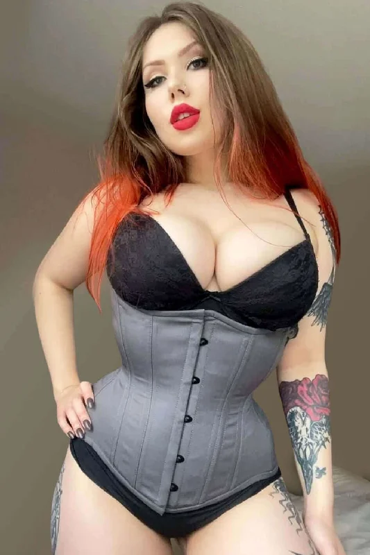 Corset top in muted peach-Limited Collection Grey Vixen Curvy Waist Training Corset