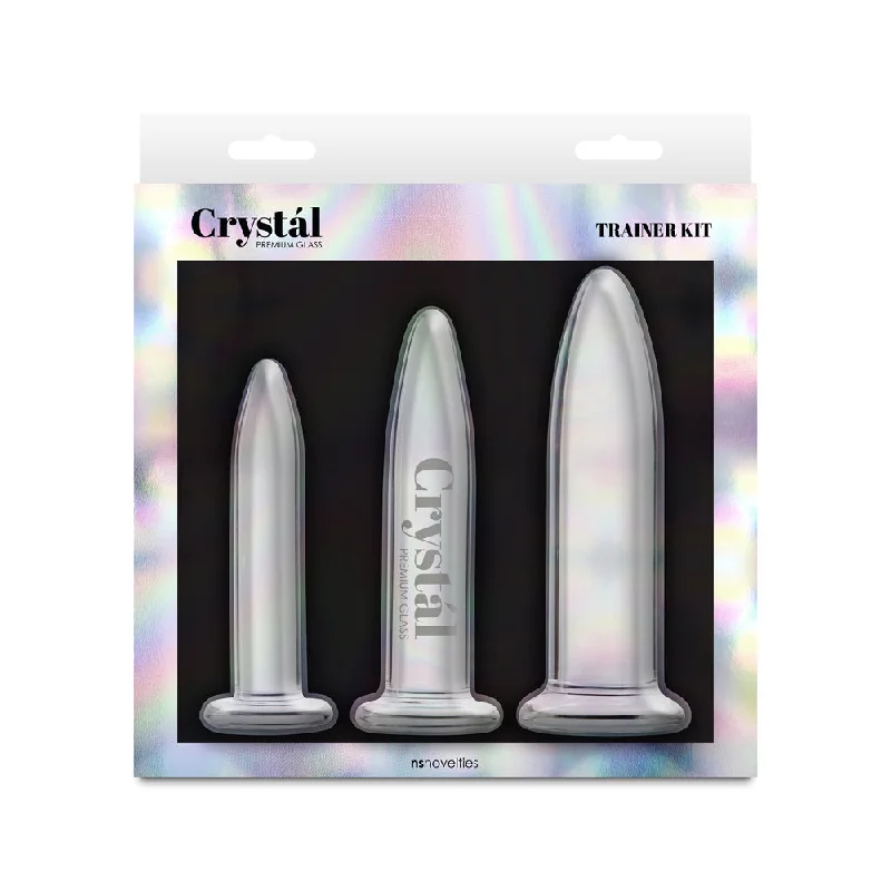 Rechargeable wave pulse dildos-Crystal 3Pc Trainer Kit Clear