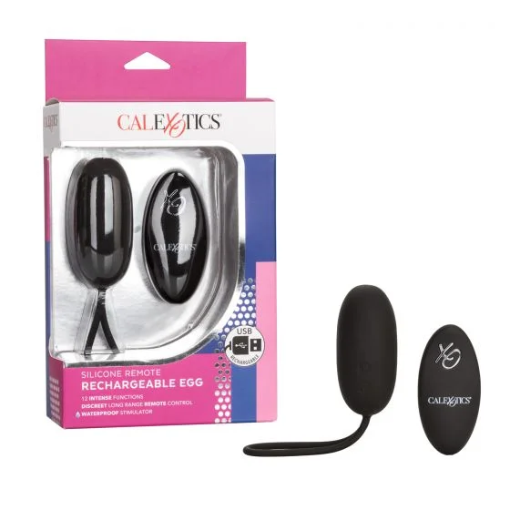 Vibrator tough vibe-CalExotics USB Rechargeable 12 Function Silicone Wearable Love Egg Vibrator with Wireless Remote Control 3 inch Black