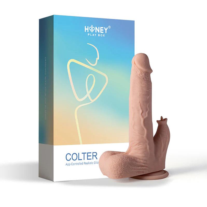 ray-shine-dildo-Honey Play Box Colter App Controlled Realistic Thrusting Dildo with Clit Licker